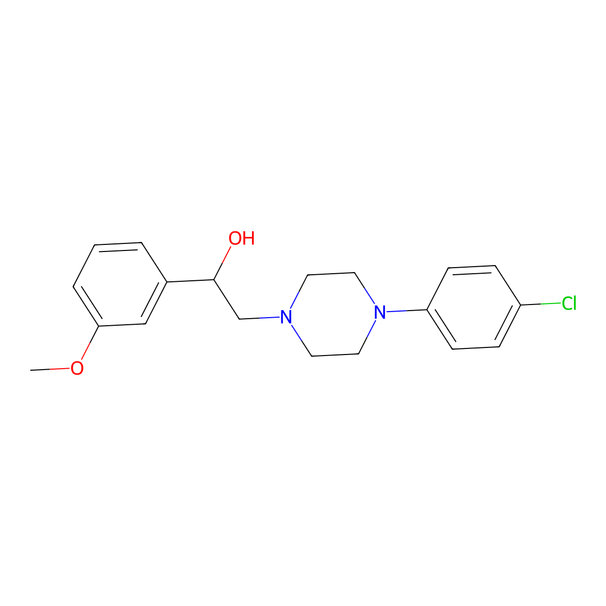 2-(4-(4-Chlorophenyl)piperazin-1-yl)-1-(3-methoxyphenyl)ethanol molecular structure, CAS 1251613-03-2