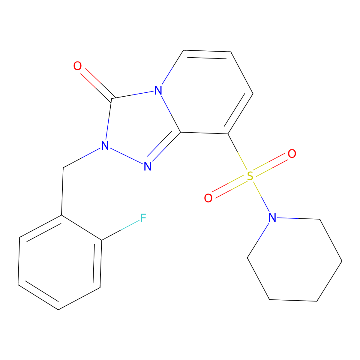 2-[(2-fluorophenyl)methyl]-8-(piperidine-1-sulfonyl)-2H,3H-[1,2,4]triazolo[4,3-a]pyridin-3-one molecular structure, CAS 1251613-08-7
