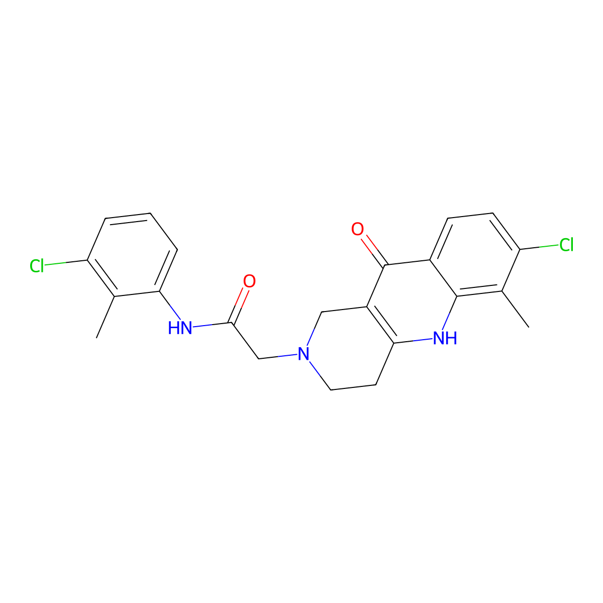 N-(3-chloro-2-methylphenyl)-2-(7-chloro-6-methyl-10-oxo-3,4-dihydrobenzo[b][1,6]naphthyridin-2(1H,5H,10H)-yl)acetamide molecular structure, CAS 1251613-10-1