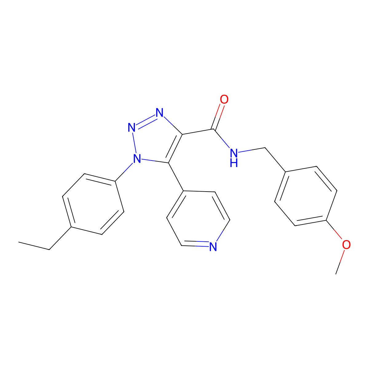 1-(4-ethylphenyl)-N-[(4-methoxyphenyl)methyl]-5-(pyridin-4-yl)-1H-1,2,3-triazole-4-carboxamide molecular structure, CAS 1251613-25-8