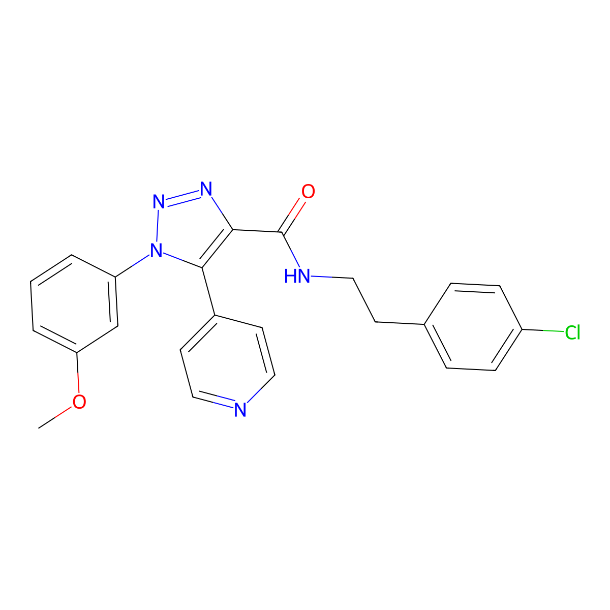 N-[2-(4-chlorophenyl)ethyl]-1-(3-methoxyphenyl)-5-(pyridin-4-yl)-1H-1,2,3-triazole-4-carboxamide molecular structure, CAS 1251613-46-3