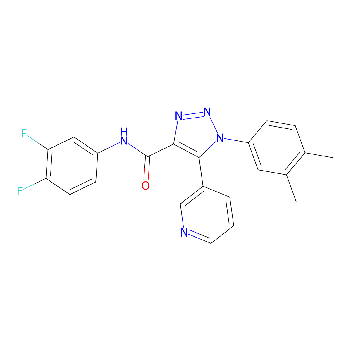 N-(3,4-difluorophenyl)-1-(3,4-dimethylphenyl)-5-(pyridin-3-yl)-1H-1,2,3-triazole-4-carboxamide molecular structure, CAS 1251613-52-1