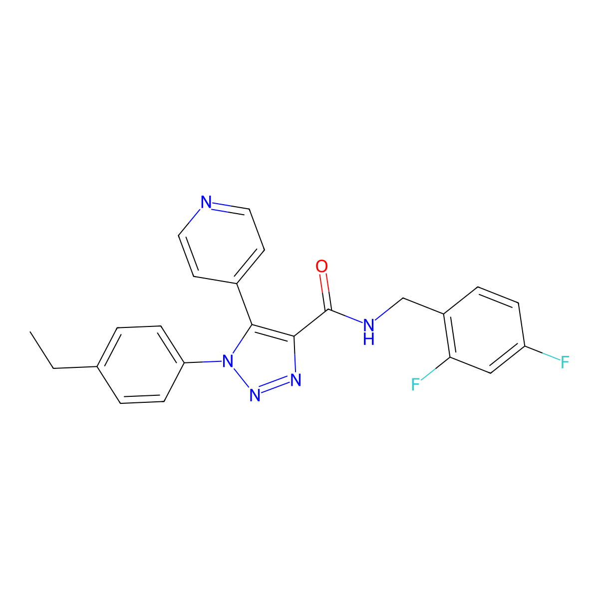 N-[(2,4-difluorophenyl)methyl]-1-(4-ethylphenyl)-5-(pyridin-4-yl)-1H-1,2,3-triazole-4-carboxamide molecular structure, CAS 1251613-53-2