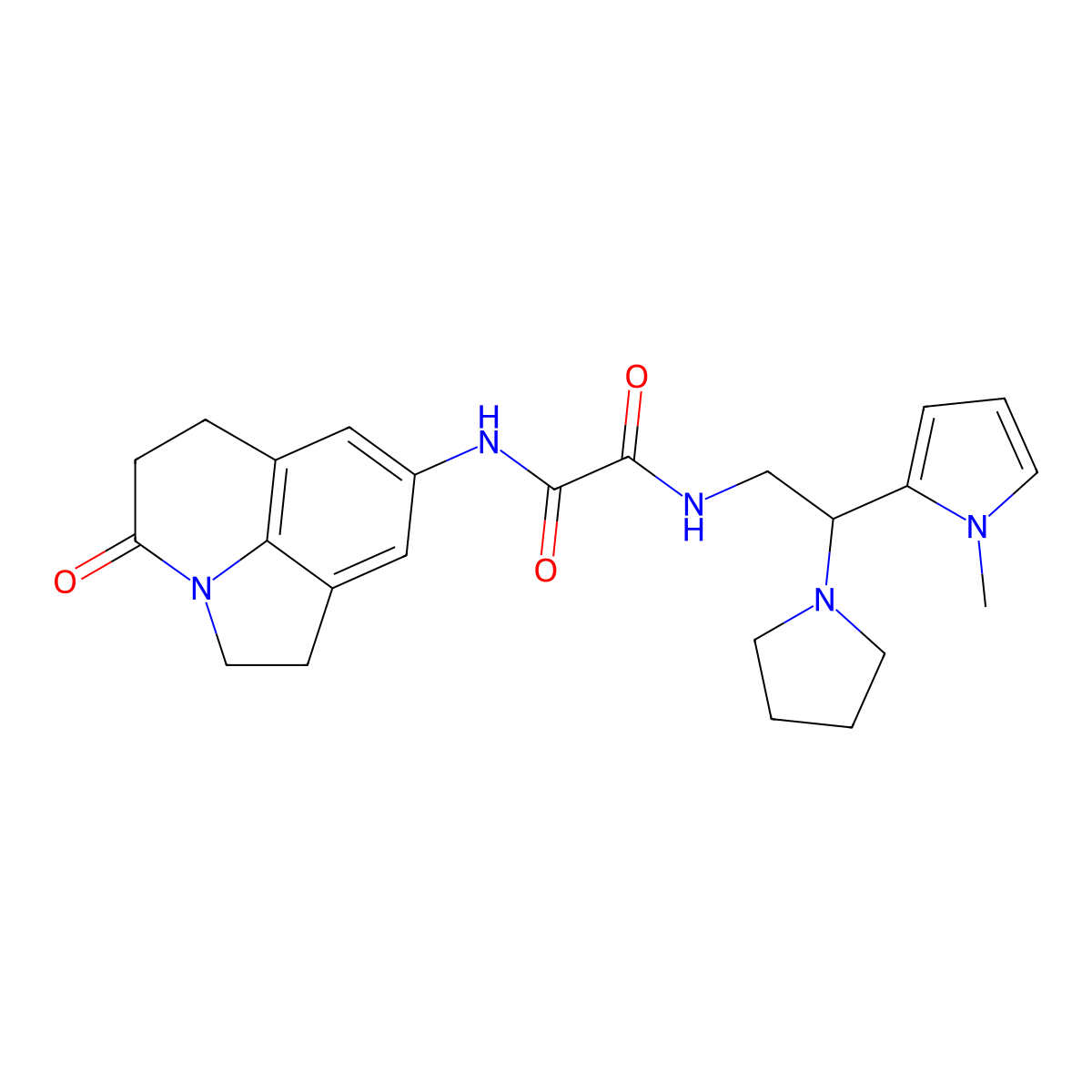 N'-[2-(1-methyl-1H-pyrrol-2-yl)-2-(pyrrolidin-1-yl)ethyl]-N-{11-oxo-1-azatricyclo[6.3.1.0^{4,12}]dodeca-4,6,8(12)-trien-6-yl}ethanediamide molecular structure, CAS 1251613-56-5