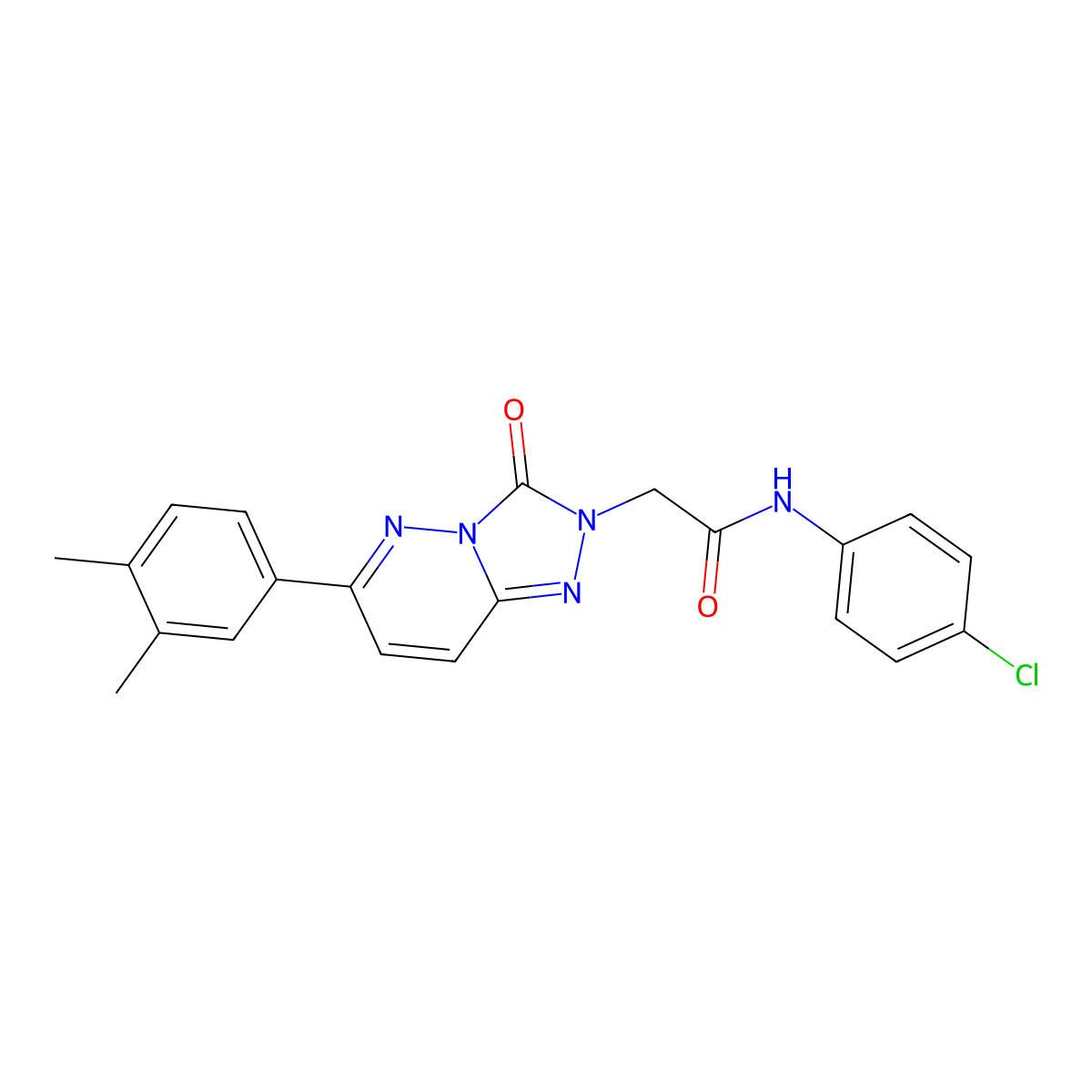 N-(4-chlorophenyl)-2-(6-(3,4-dimethylphenyl)-3-oxo-[1,2,4]triazolo[4,3-b]pyridazin-2(3H)-yl)acetamide molecular structure, CAS 1251613-66-7