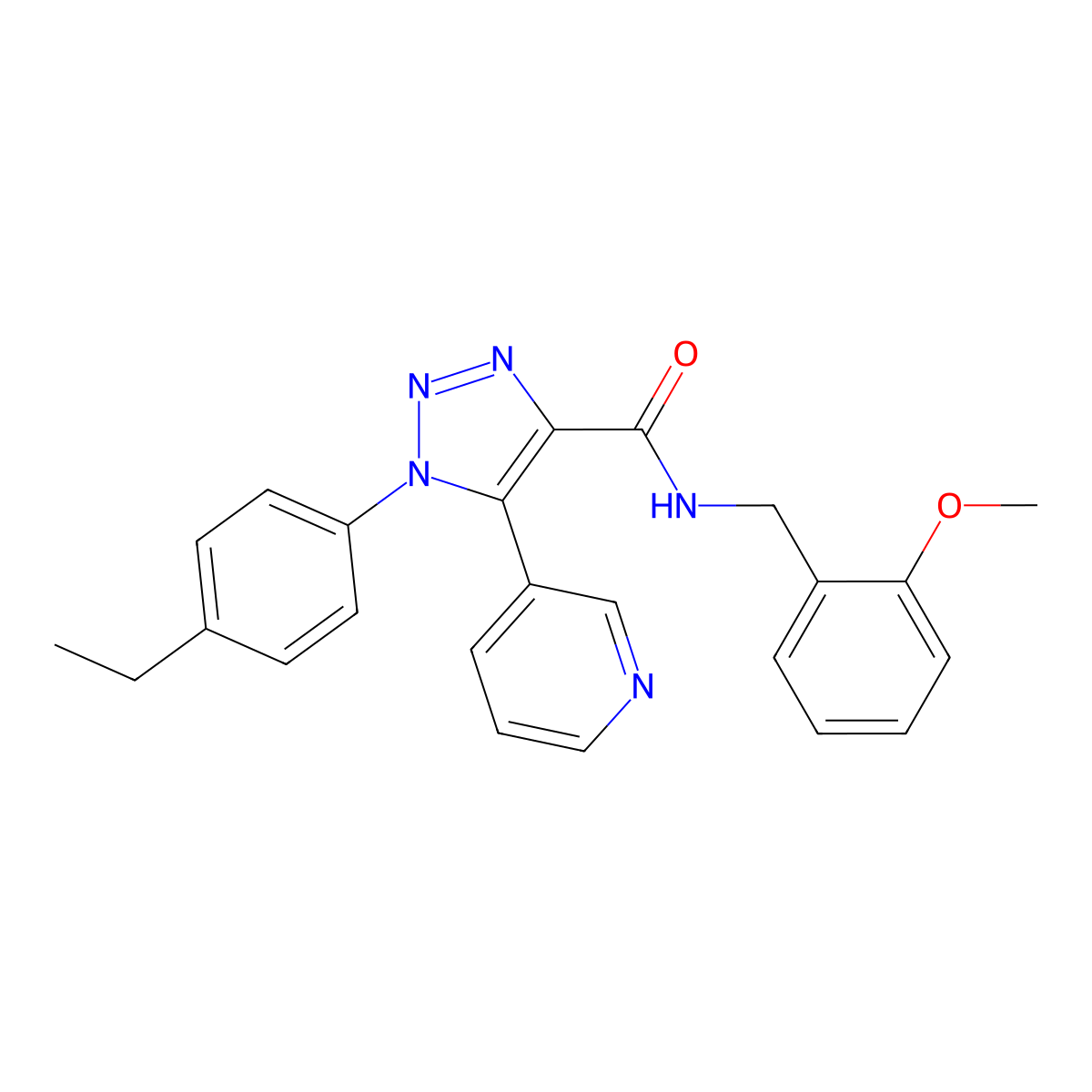 1-(4-ethylphenyl)-N-(2-methoxybenzyl)-5-(pyridin-3-yl)-1H-1,2,3-triazole-4-carboxamide molecular structure, CAS 1251613-70-3