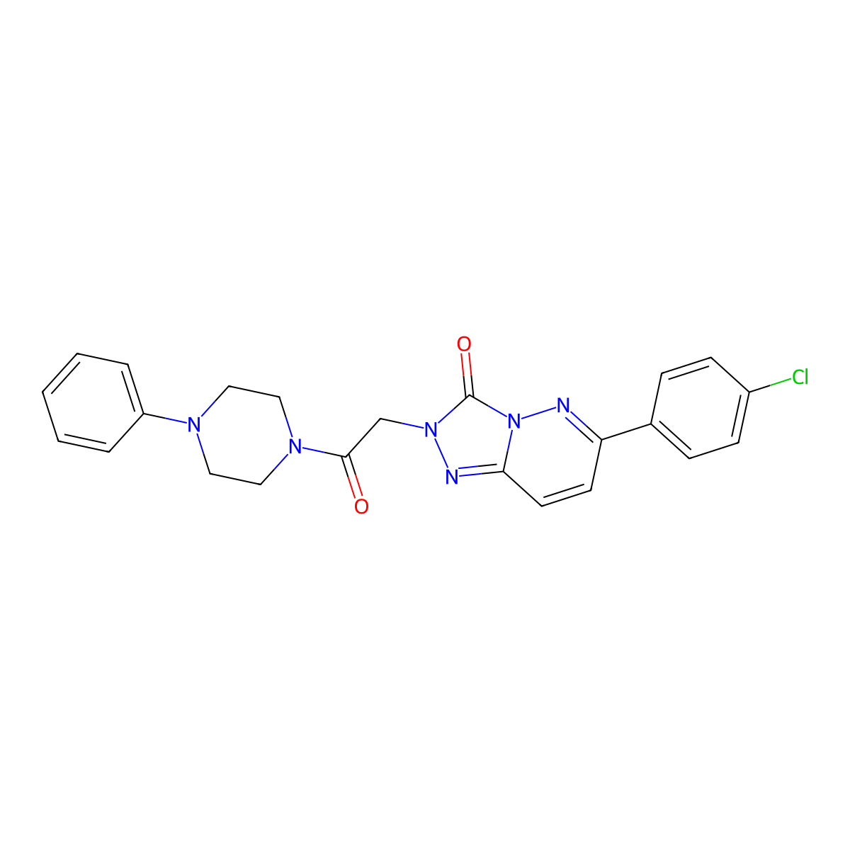 6-(4-chlorophenyl)-2-(2-oxo-2-(4-phenylpiperazin-1-yl)ethyl)-[1,2,4]triazolo[4,3-b]pyridazin-3(2H)-one molecular structure, CAS 1251613-75-8