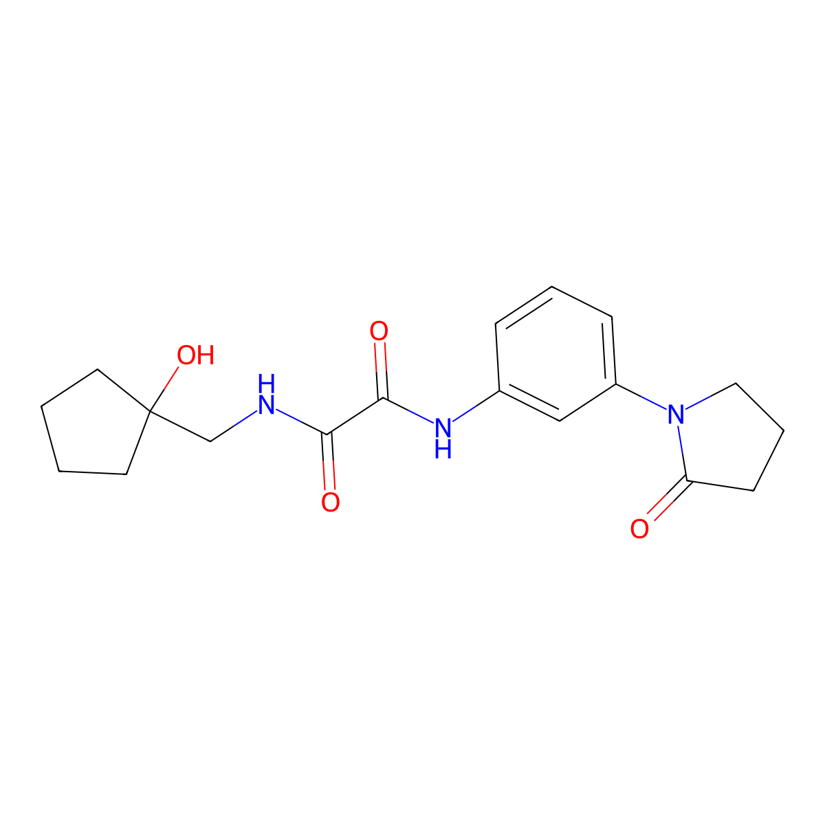N1-((1-hydroxycyclopentyl)methyl)-N2-(3-(2-oxopyrrolidin-1-yl)phenyl)oxalamide molecular structure, CAS 1251613-76-9