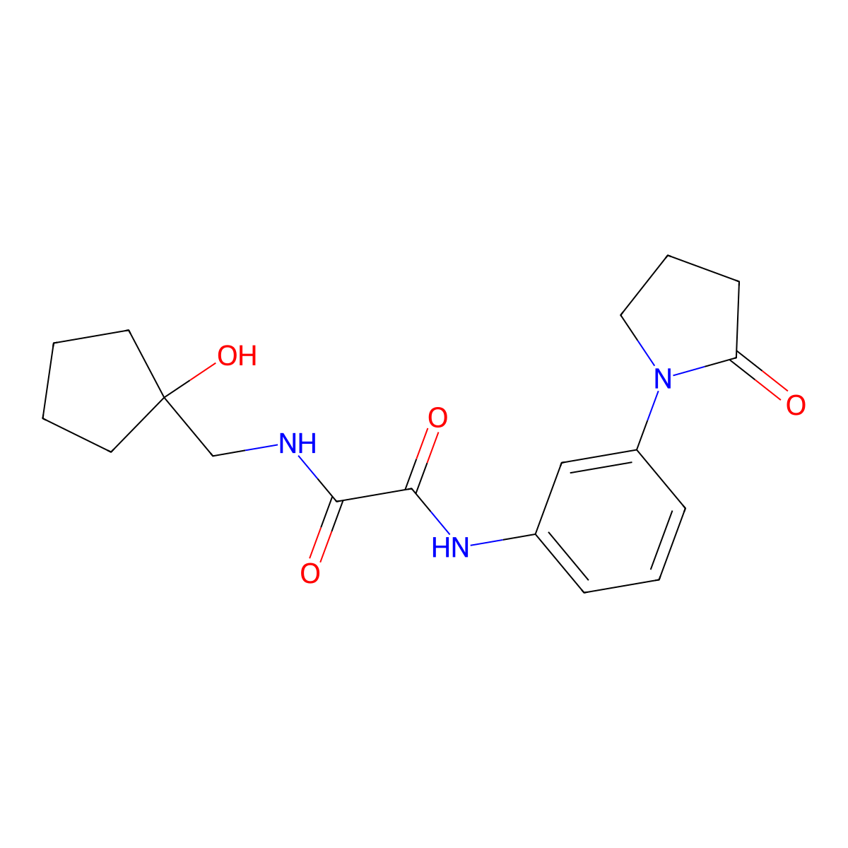 N1-((1-hydroxycyclopentyl)methyl)-N2-(3-(2-oxopyrrolidin-1-yl)phenyl)oxalamide molecular structure, CAS 1251613-76-9
