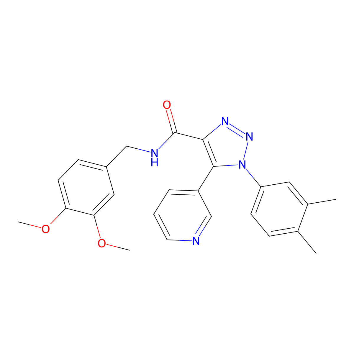 N-[(3,4-dimethoxyphenyl)methyl]-1-(3,4-dimethylphenyl)-5-(pyridin-3-yl)-1H-1,2,3-triazole-4-carboxamide molecular structure, CAS 1251613-77-0