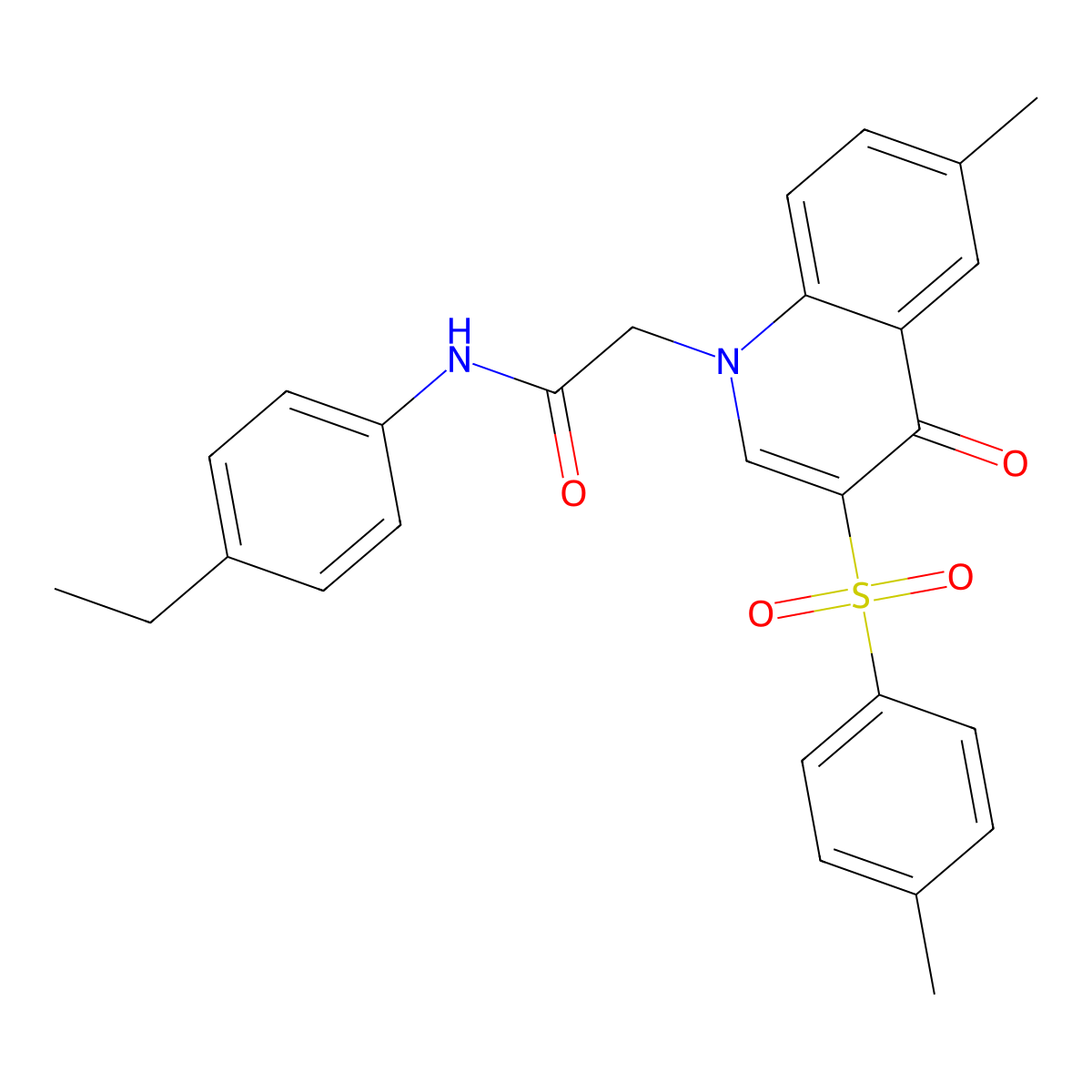 N-(4-ethylphenyl)-2-(6-methyl-4-oxo-3-tosylquinolin-1(4H)-yl)acetamide molecular structure, CAS 1251613-86-1