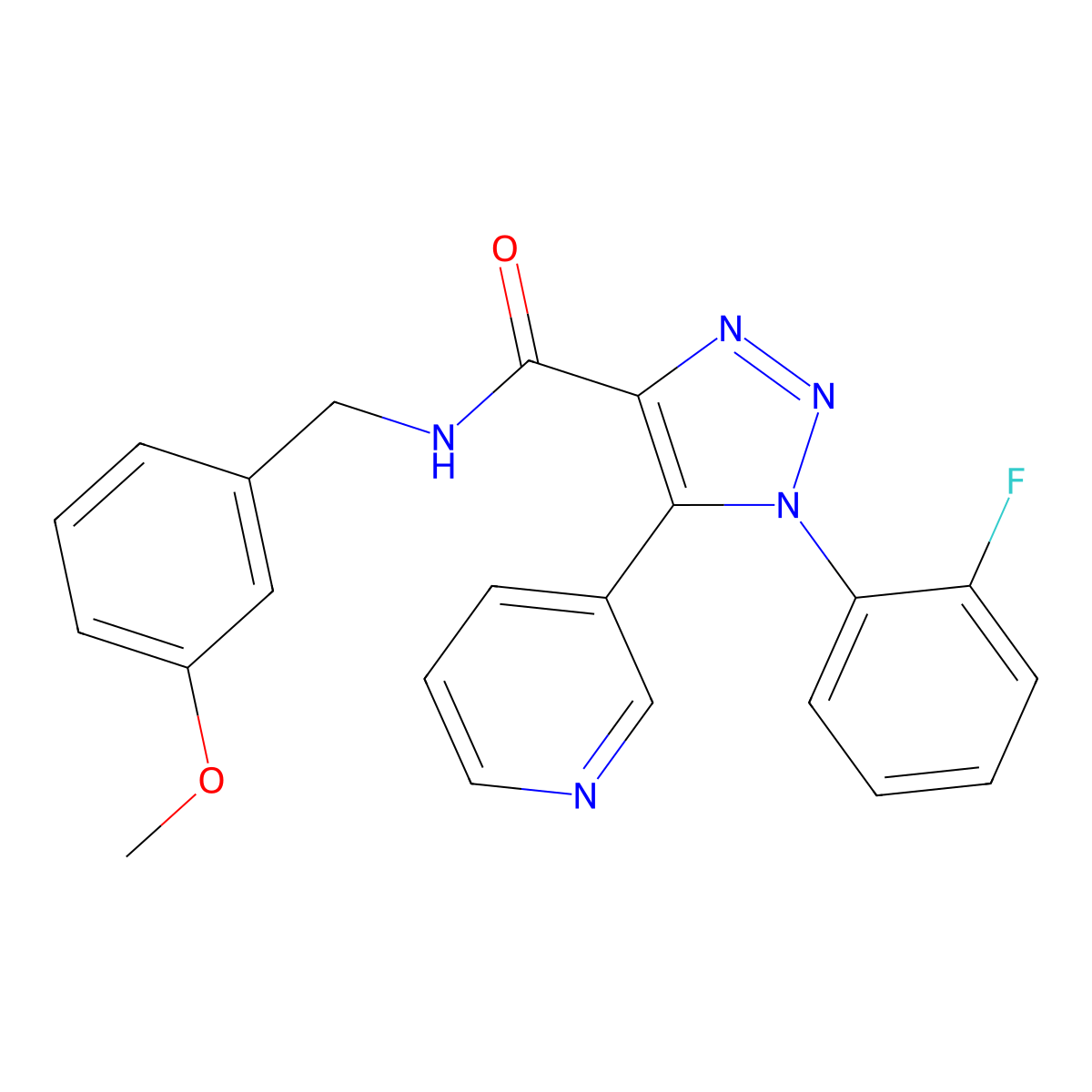 1-(2-fluorophenyl)-N-[(3-methoxyphenyl)methyl]-5-(pyridin-3-yl)-1H-1,2,3-triazole-4-carboxamide molecular structure, CAS 1251613-90-7