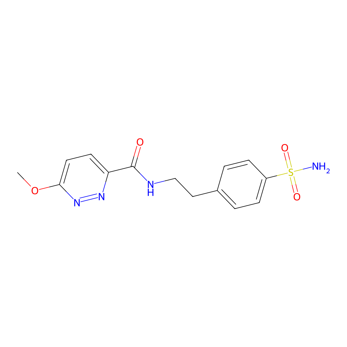 6-methoxy-N-(4-sulfamoylphenethyl)pyridazine-3-carboxamide molecular structure, CAS 1251613-91-8
