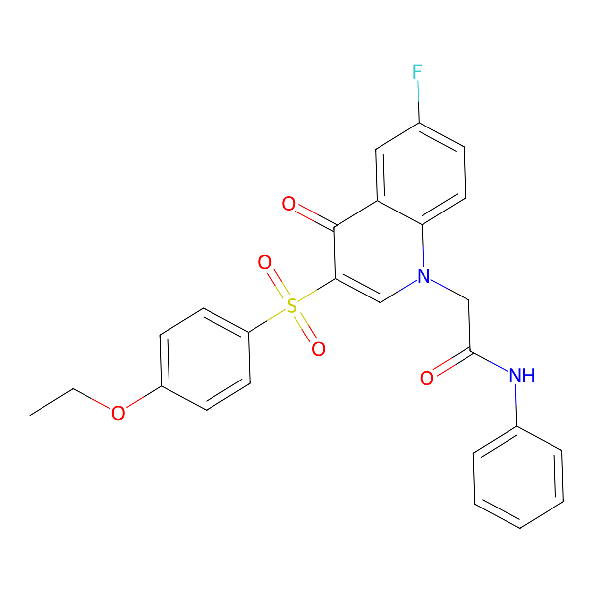 2-(3-((4-ethoxyphenyl)sulfonyl)-6-fluoro-4-oxoquinolin-1(4H)-yl)-N-phenylacetamide molecular structure, CAS 1251613-92-9