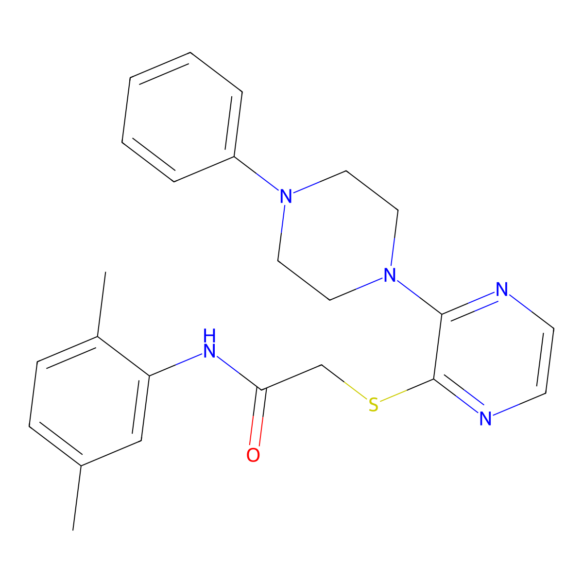 N-(2,5-dimethylphenyl)-2-((3-(4-phenylpiperazin-1-yl)pyrazin-2-yl)thio)acetamide molecular structure, CAS 1251613-94-1