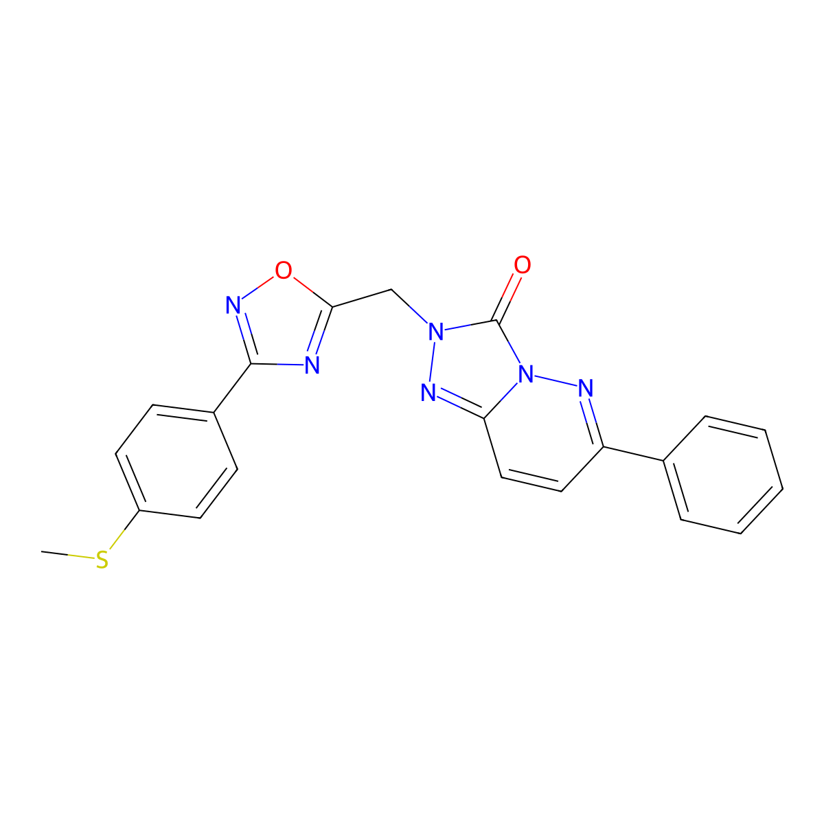 2-((3-(4-(methylthio)phenyl)-1,2,4-oxadiazol-5-yl)methyl)-6-phenyl-[1,2,4]triazolo[4,3-b]pyridazin-3(2H)-one molecular structure, CAS 1251613-95-2