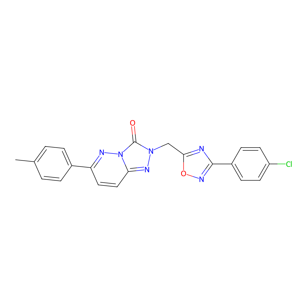 2-((3-(4-chlorophenyl)-1,2,4-oxadiazol-5-yl)methyl)-6-(p-tolyl)-[1,2,4]triazolo[4,3-b]pyridazin-3(2H)-one molecular structure, CAS 1251614-05-7