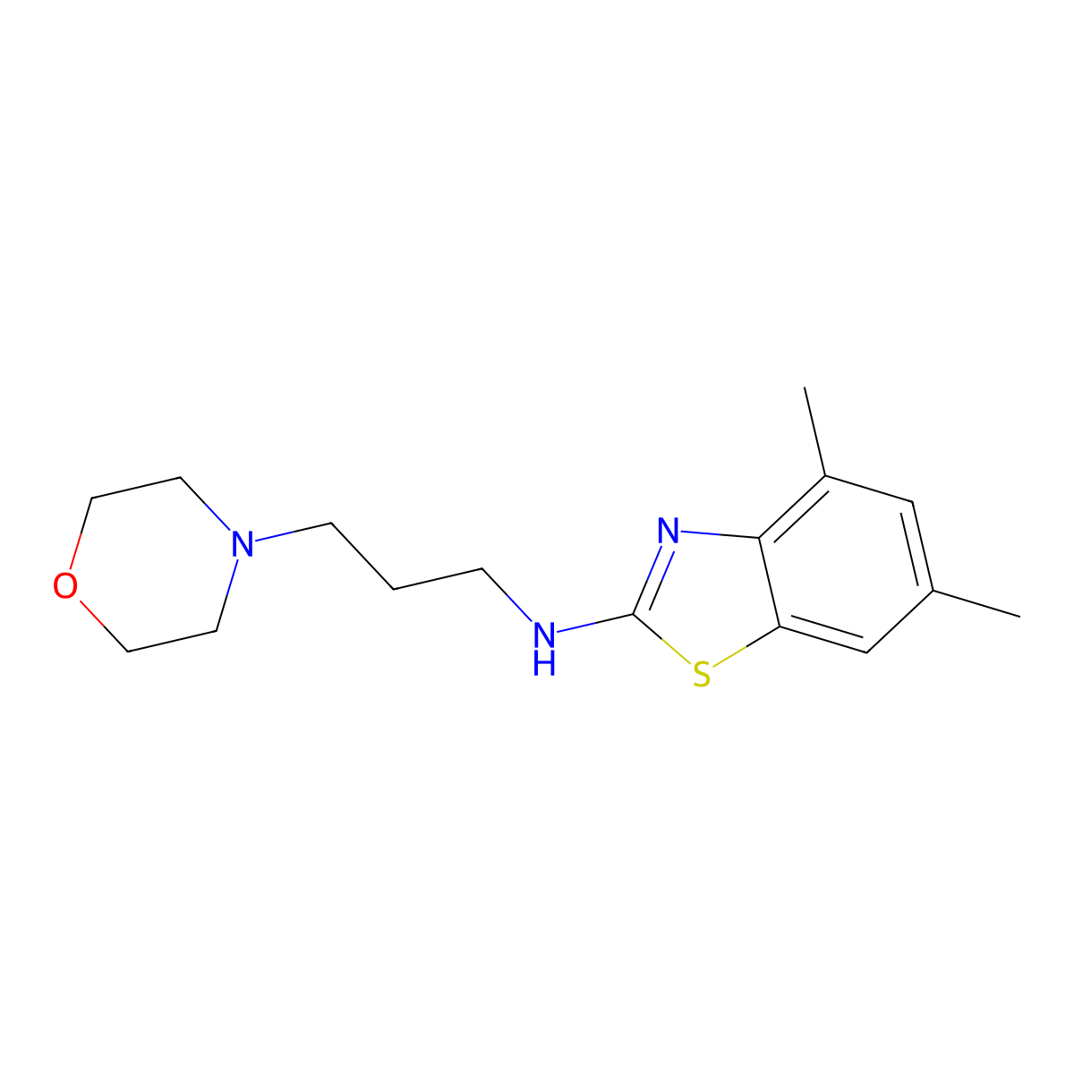 4,6-dimethyl-N-(3-morpholinopropyl)benzo[d]thiazol-2-amine molecular structure, CAS 1251614-18-2