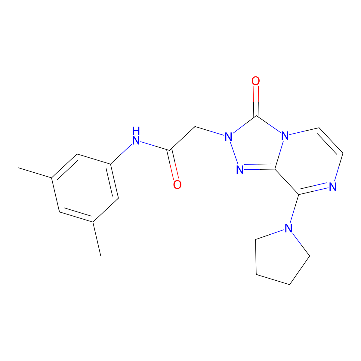 N-(3,5-dimethylphenyl)-2-(3-oxo-8-pyrrolidin-1-yl[1,2,4]triazolo[4,3-a]pyrazin-2(3H)-yl)acetamide molecular structure, CAS 1251614-19-3