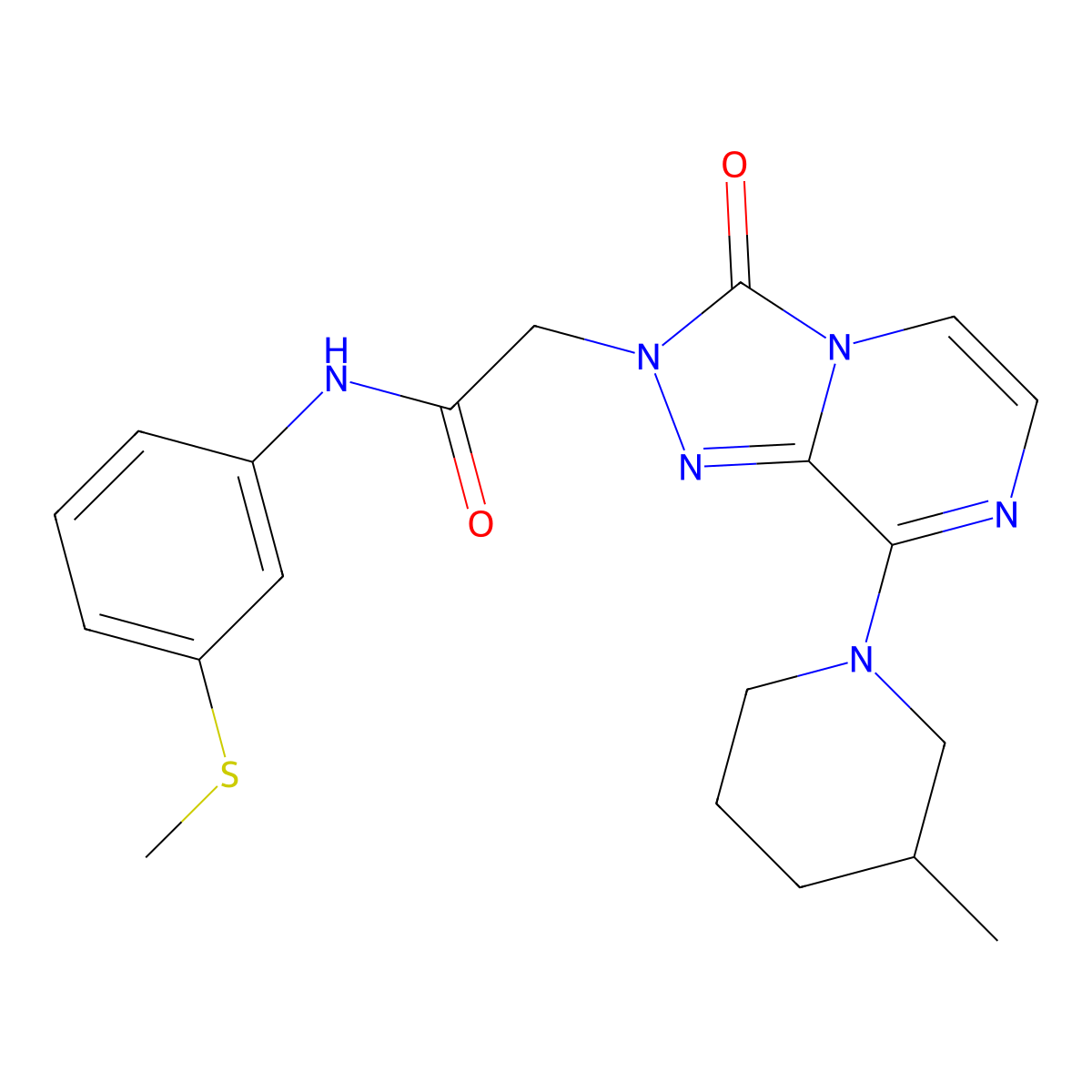 2-[8-(3-methylpiperidin-1-yl)-3-oxo[1,2,4]triazolo[4,3-a]pyrazin-2(3H)-yl]-N-[3-(methylsulfanyl)phenyl]acetamide molecular structure, CAS 1251614-31-9