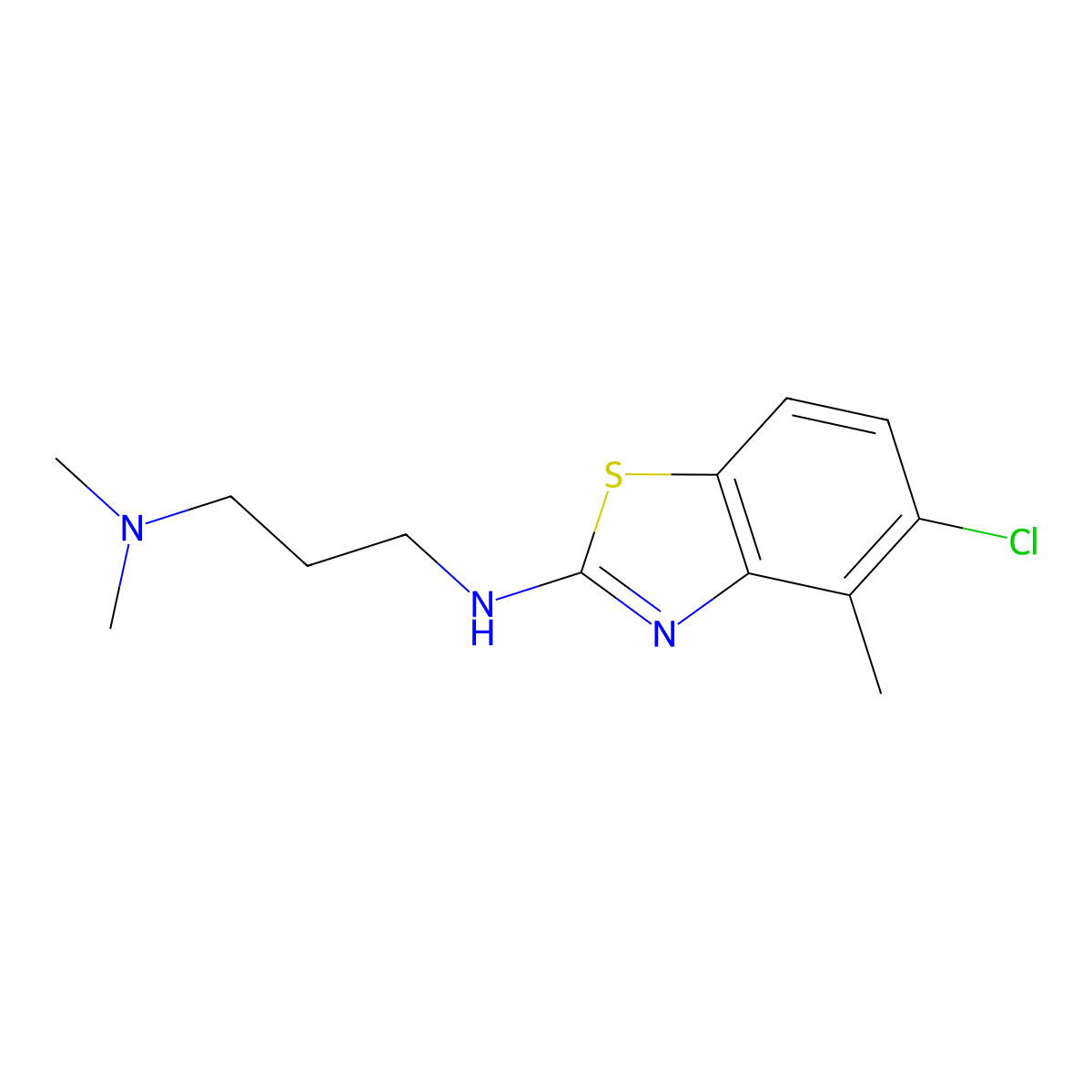 N1-(5-chloro-4-methylbenzo[d]thiazol-2-yl)-N3,N3-dimethylpropane-1,3-diamine molecular structure, CAS 1251614-43-3