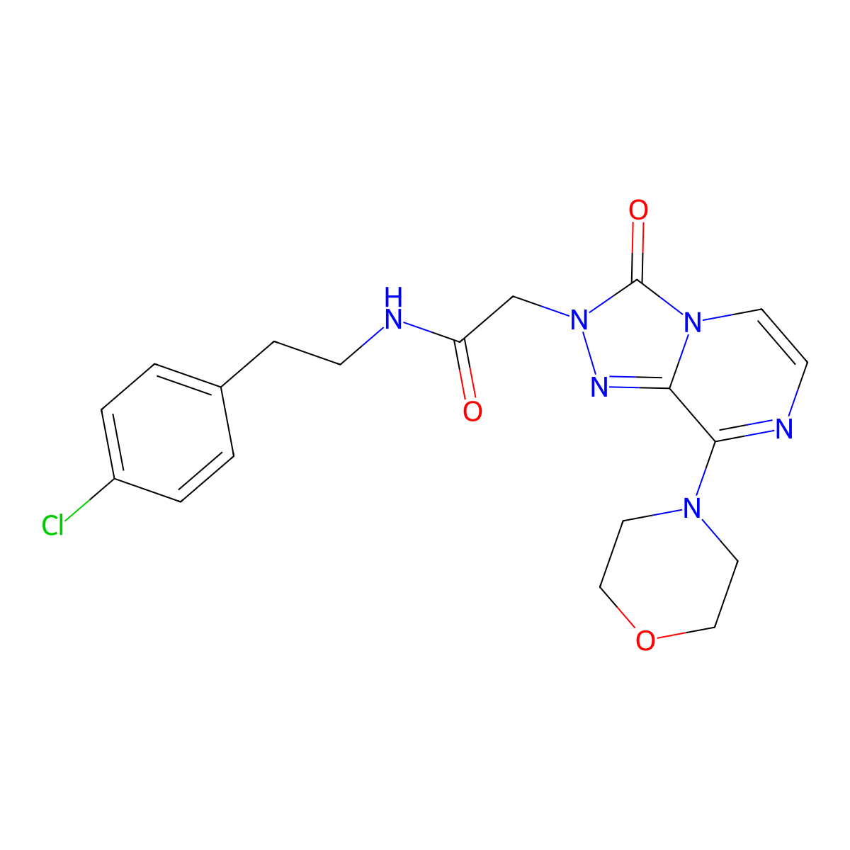 N-(4-chlorophenethyl)-2-(8-morpholino-3-oxo-[1,2,4]triazolo[4,3-a]pyrazin-2(3H)-yl)acetamide molecular structure, CAS 1251614-50-2