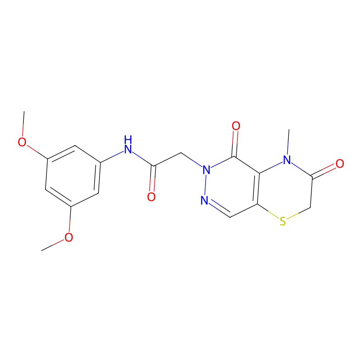 N-(3,5-dimethoxyphenyl)-2-{4-methyl-3,5-dioxo-2H,3H,4H,5H,6H-pyridazino[4,5-b][1,4]thiazin-6-yl}acetamide molecular structure, CAS 1251614-54-6