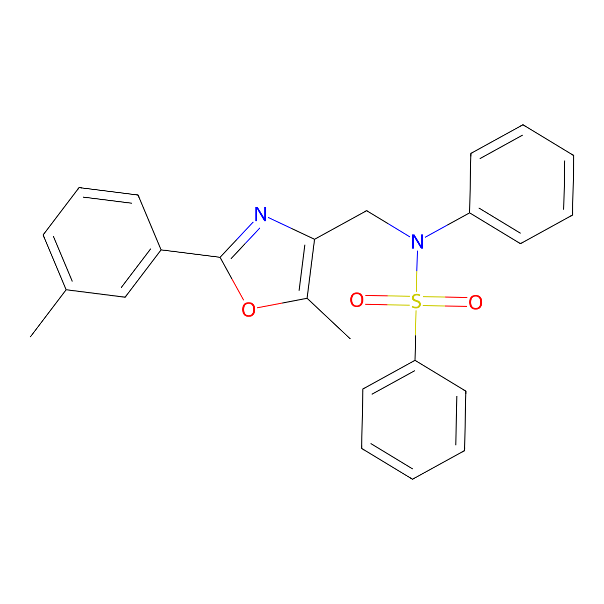 N-{[5-methyl-2-(3-methylphenyl)-1,3-oxazol-4-yl]methyl}-N-phenylbenzenesulfonamide molecular structure, CAS 1251614-60-4
