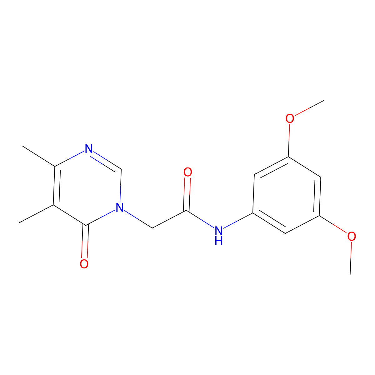 N-(3,5-dimethoxyphenyl)-2-(4,5-dimethyl-6-oxopyrimidin-1(6H)-yl)acetamide molecular structure, CAS 1251614-79-5