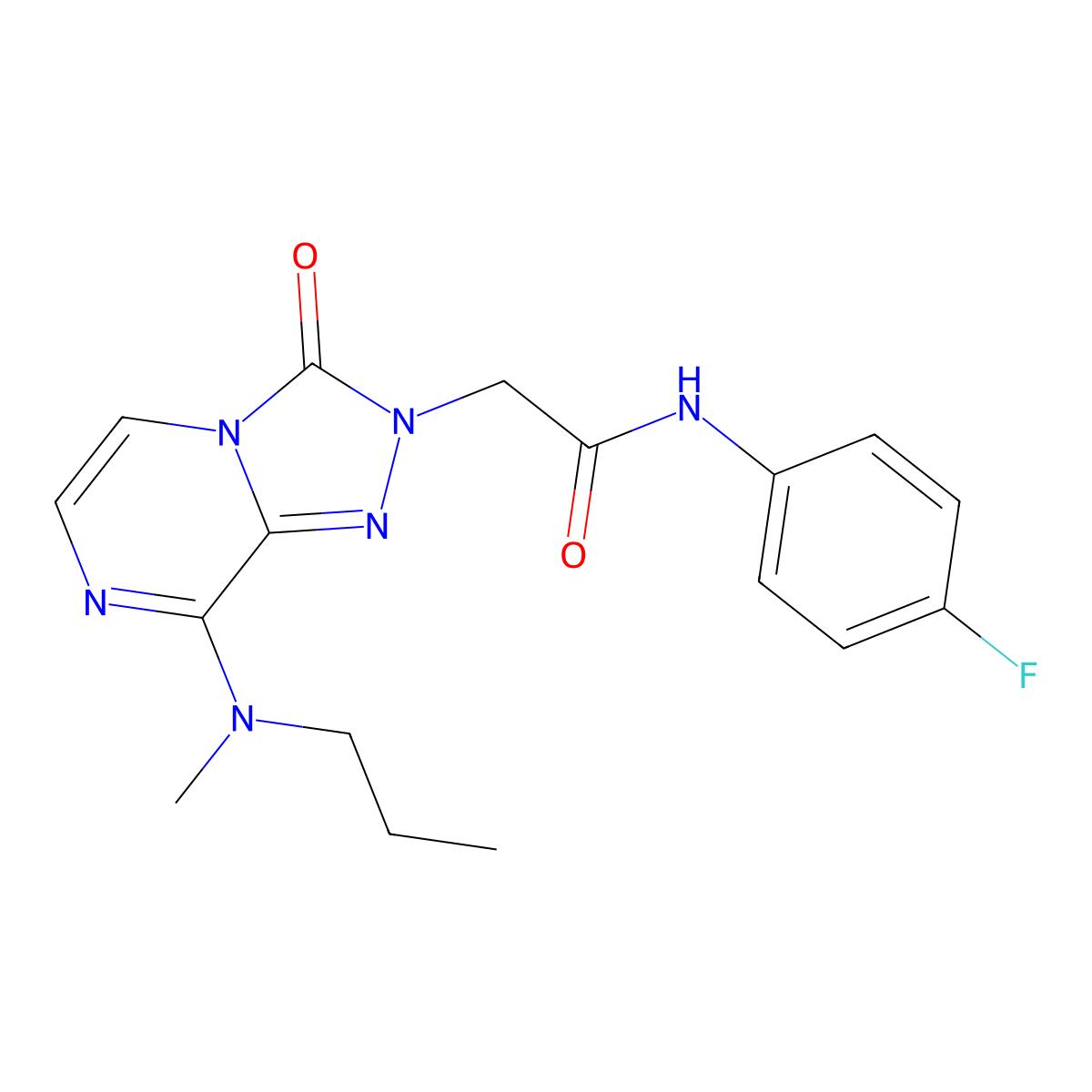 N-(4-fluorophenyl)-2-[8-[methyl(propyl)amino]-3-oxo[1,2,4]triazolo[4,3-a]pyrazin-2(3H)-yl]acetamide molecular structure, CAS 1251614-96-6