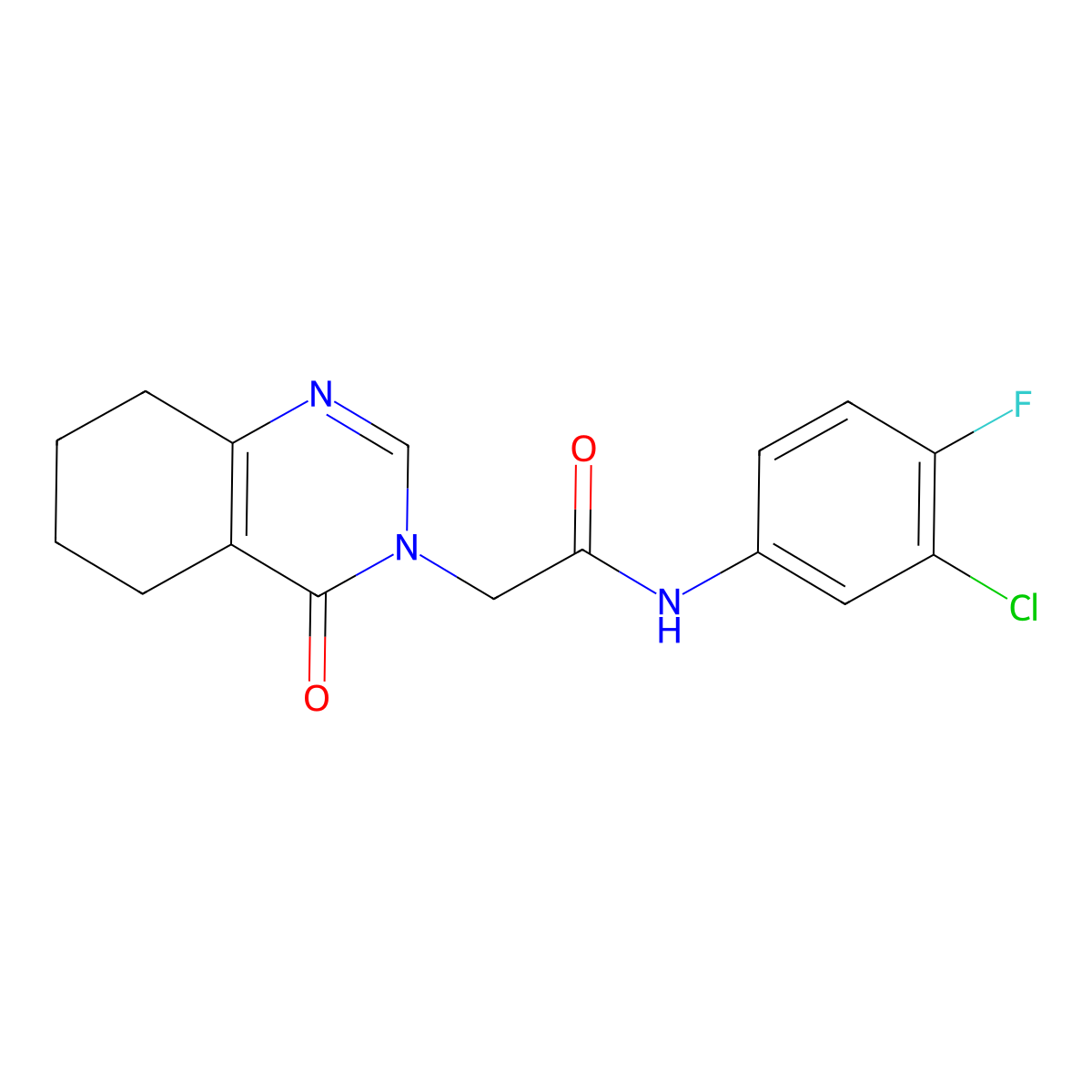 N-(3-chloro-4-fluorophenyl)-2-(4-oxo-5,6,7,8-tetrahydroquinazolin-3(4H)-yl)acetamide molecular structure, CAS 1251614-98-8