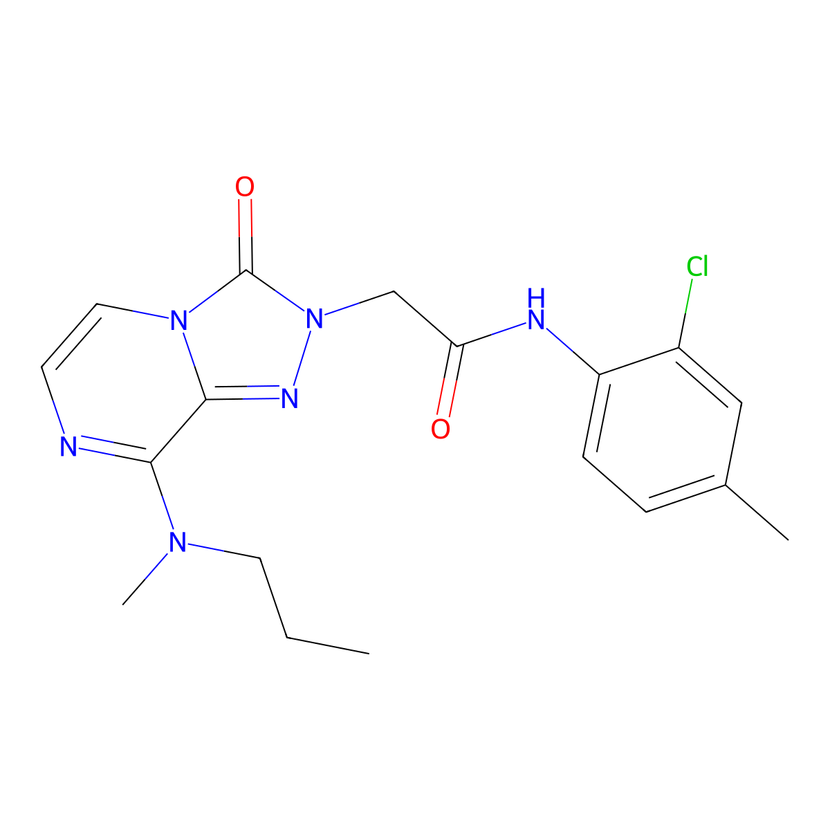N-(2-chloro-4-methylphenyl)-2-[8-[methyl(propyl)amino]-3-oxo[1,2,4]triazolo[4,3-a]pyrazin-2(3H)-yl]acetamide molecular structure, CAS 1251614-99-9