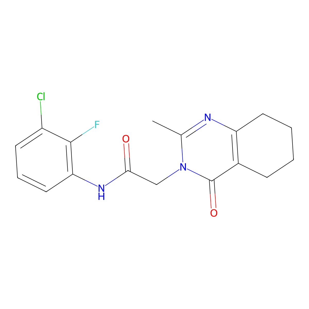 N-(3-chloro-2-fluorophenyl)-2-(2-methyl-4-oxo-5,6,7,8-tetrahydroquinazolin-3(4H)-yl)acetamide molecular structure, CAS 1251615-10-7