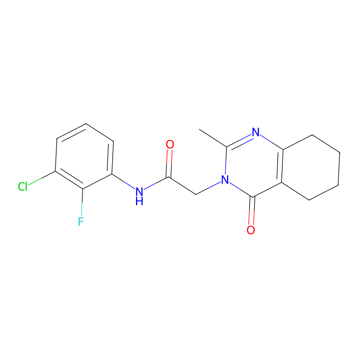 N-(3-chloro-2-fluorophenyl)-2-(2-methyl-4-oxo-5,6,7,8-tetrahydroquinazolin-3(4H)-yl)acetamide molecular structure, CAS 1251615-10-7