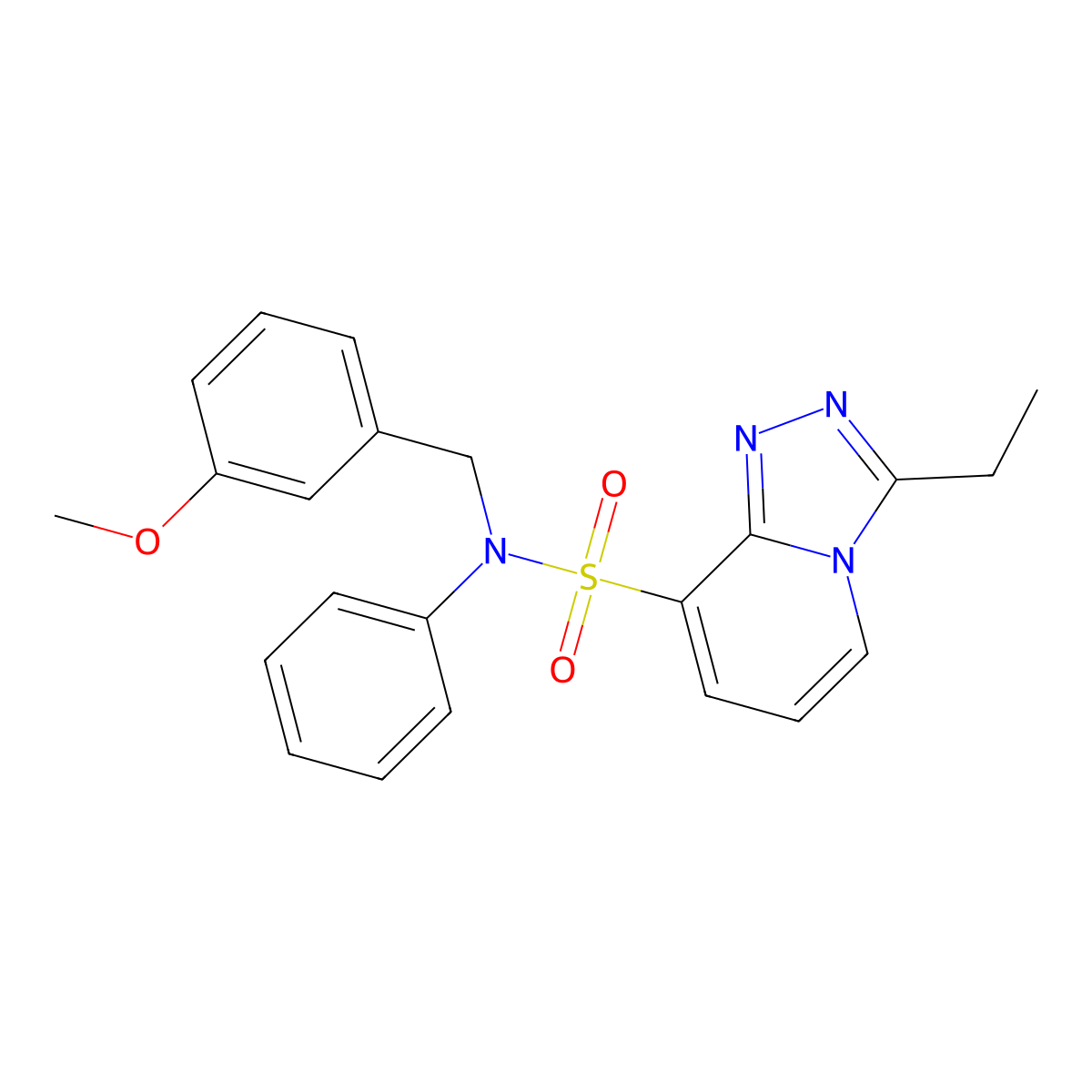 3-ethyl-N-[(3-methoxyphenyl)methyl]-N-phenyl-[1,2,4]triazolo[4,3-a]pyridine-8-sulfonamide molecular structure, CAS 1251615-18-5