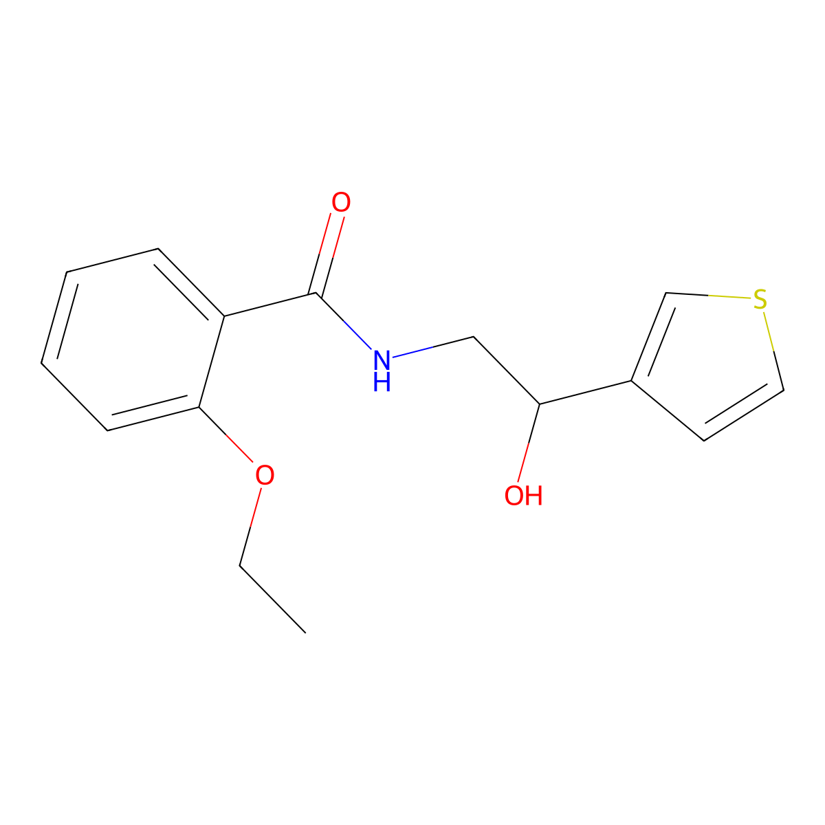 2-ethoxy-N-[2-hydroxy-2-(thiophen-3-yl)ethyl]benzamide molecular structure, CAS 1251615-19-6