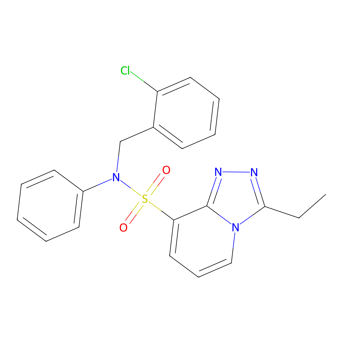 N-[(2-chlorophenyl)methyl]-3-ethyl-N-phenyl-[1,2,4]triazolo[4,3-a]pyridine-8-sulfonamide molecular structure, CAS 1251615-24-3