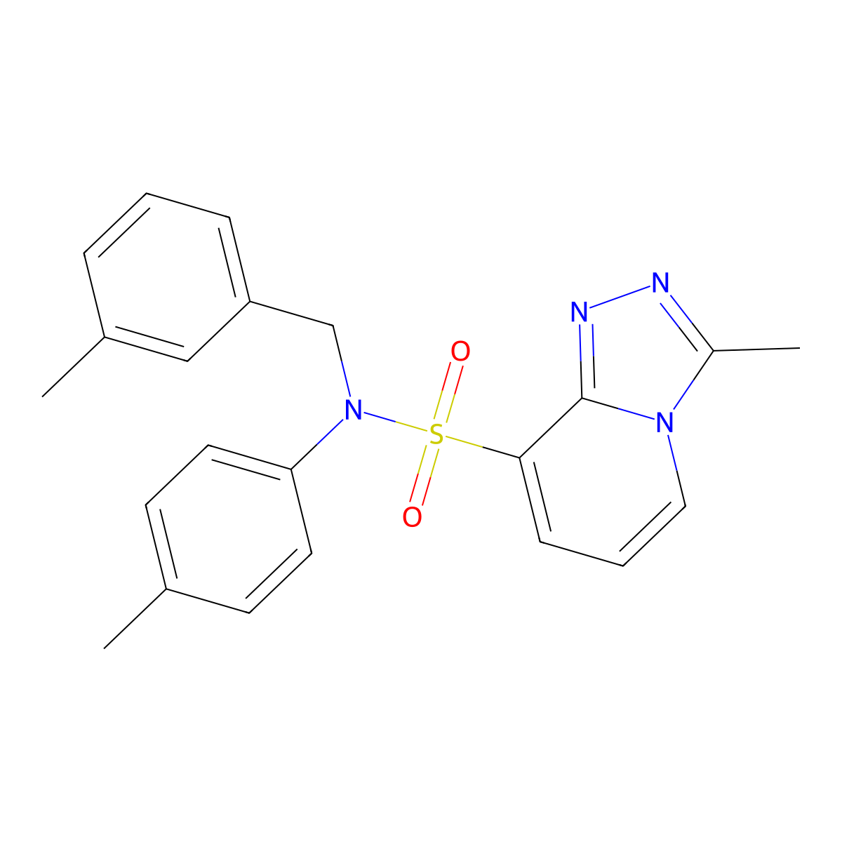 3-methyl-N-(4-methylphenyl)-N-[(3-methylphenyl)methyl]-[1,2,4]triazolo[4,3-a]pyridine-8-sulfonamide molecular structure, CAS 1251615-29-8