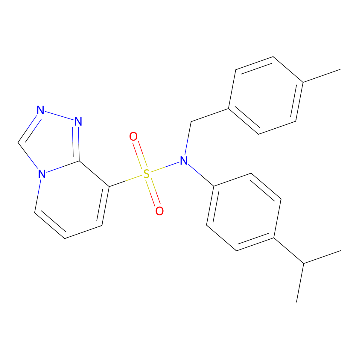 N-[(4-methylphenyl)methyl]-N-[4-(propan-2-yl)phenyl]-[1,2,4]triazolo[4,3-a]pyridine-8-sulfonamide molecular structure, CAS 1251615-47-0
