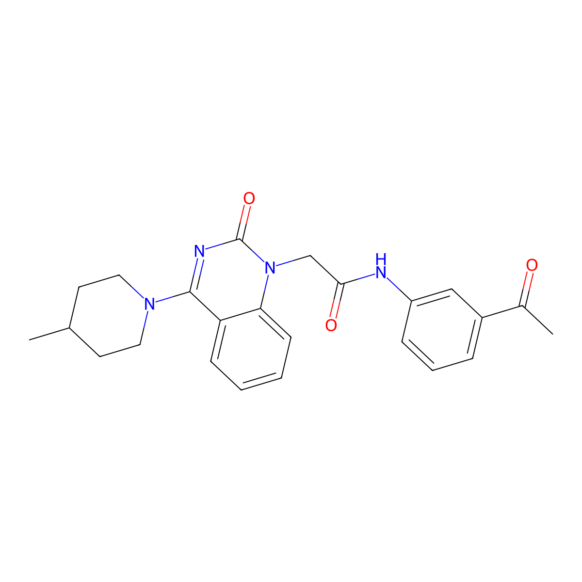 N-(3-acetylphenyl)-2-[4-(4-methylpiperidin-1-yl)-2-oxo-1,2-dihydroquinazolin-1-yl]acetamide molecular structure, CAS 1251615-58-3