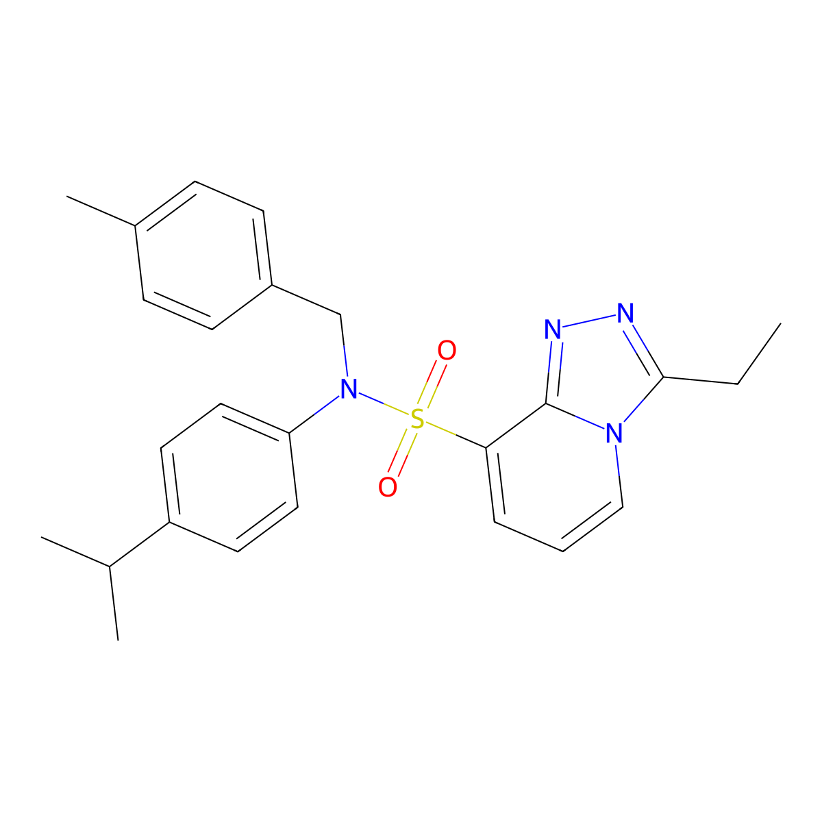 3-ethyl-N-[(4-methylphenyl)methyl]-N-[4-(propan-2-yl)phenyl]-[1,2,4]triazolo[4,3-a]pyridine-8-sulfonamide molecular structure, CAS 1251615-65-2