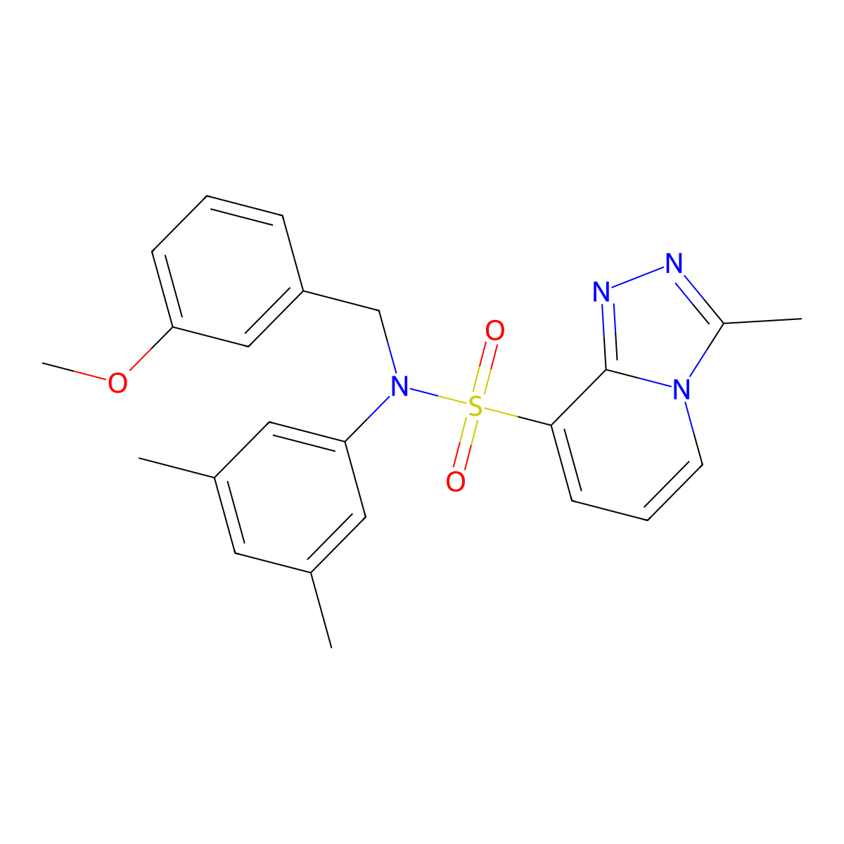N-(3,5-dimethylphenyl)-N-[(3-methoxyphenyl)methyl]-3-methyl-[1,2,4]triazolo[4,3-a]pyridine-8-sulfonamide molecular structure, CAS 1251615-72-1