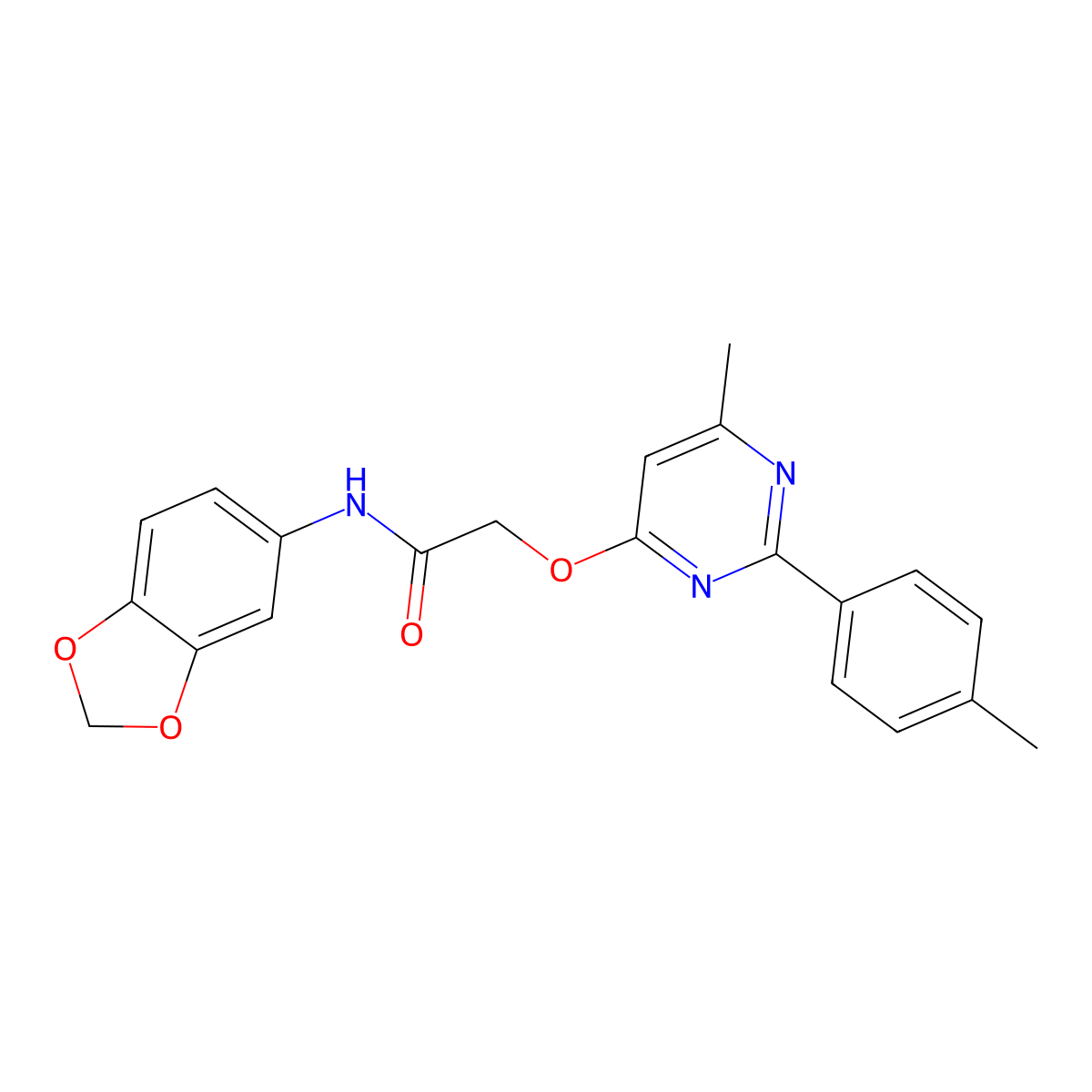 N-(2H-1,3-benzodioxol-5-yl)-2-{[6-methyl-2-(4-methylphenyl)pyrimidin-4-yl]oxy}acetamide molecular structure, CAS 1251615-73-2