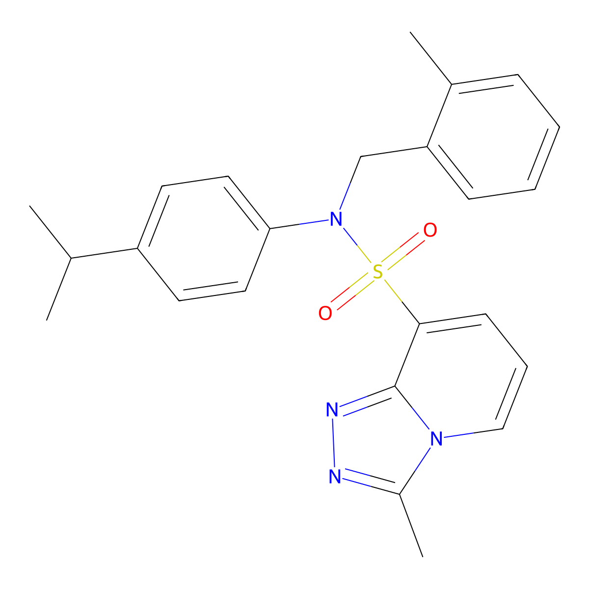N-(4-isopropylphenyl)-3-methyl-N-(2-methylbenzyl)[1,2,4]triazolo[4,3-a]pyridine-8-sulfonamide molecular structure, CAS 1251615-77-6