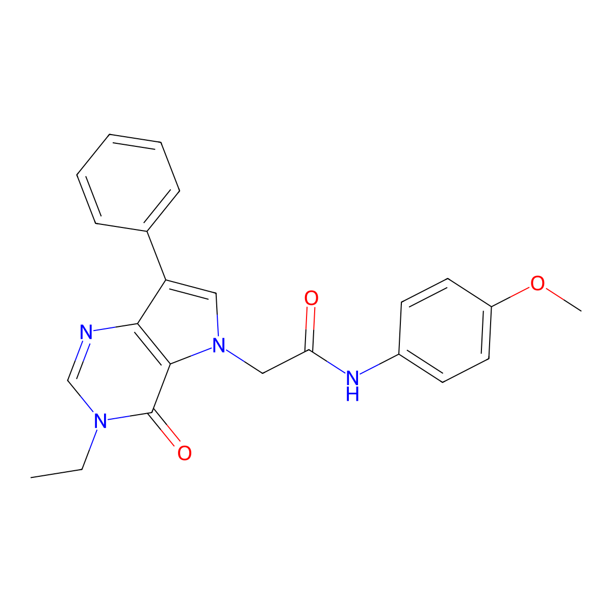 2-{3-ethyl-4-oxo-7-phenyl-3H,4H,5H-pyrrolo[3,2-d]pyrimidin-5-yl}-N-(4-methoxyphenyl)acetamide molecular structure, CAS 1251615-87-8