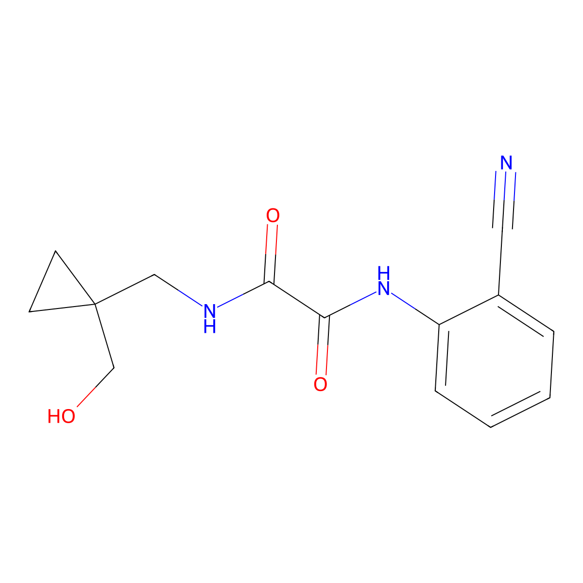 N1-(2-cyanophenyl)-N2-((1-(hydroxymethyl)cyclopropyl)methyl)oxalamide molecular structure, CAS 1251615-88-9