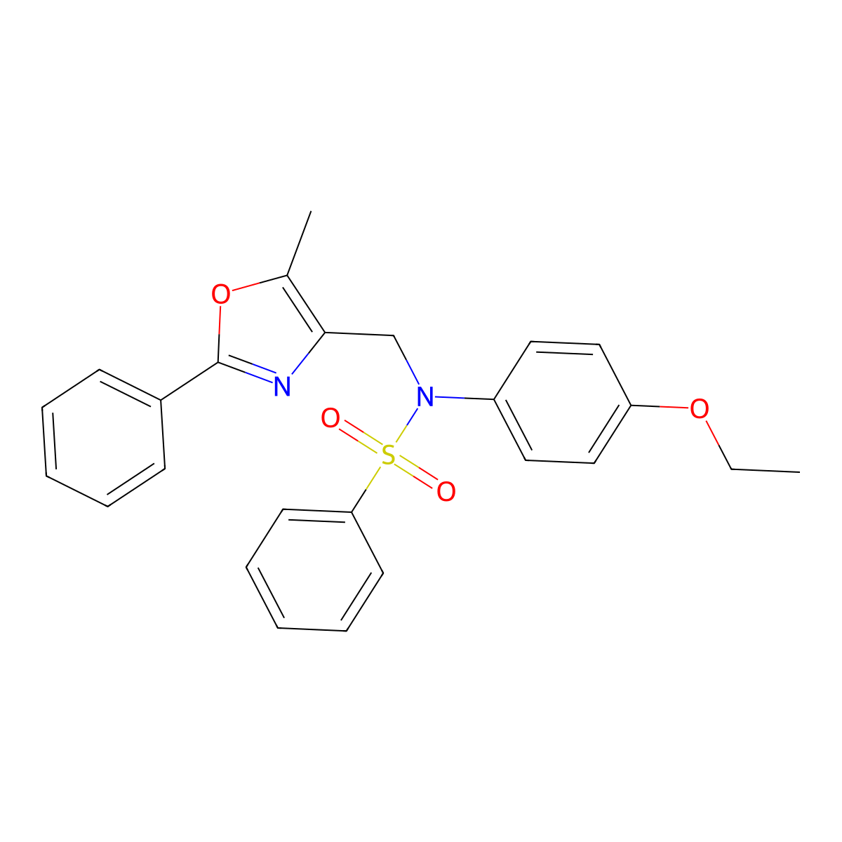 N-(4-ethoxyphenyl)-N-[(5-methyl-2-phenyl-1,3-oxazol-4-yl)methyl]benzenesulfonamide molecular structure, CAS 1251616-21-3