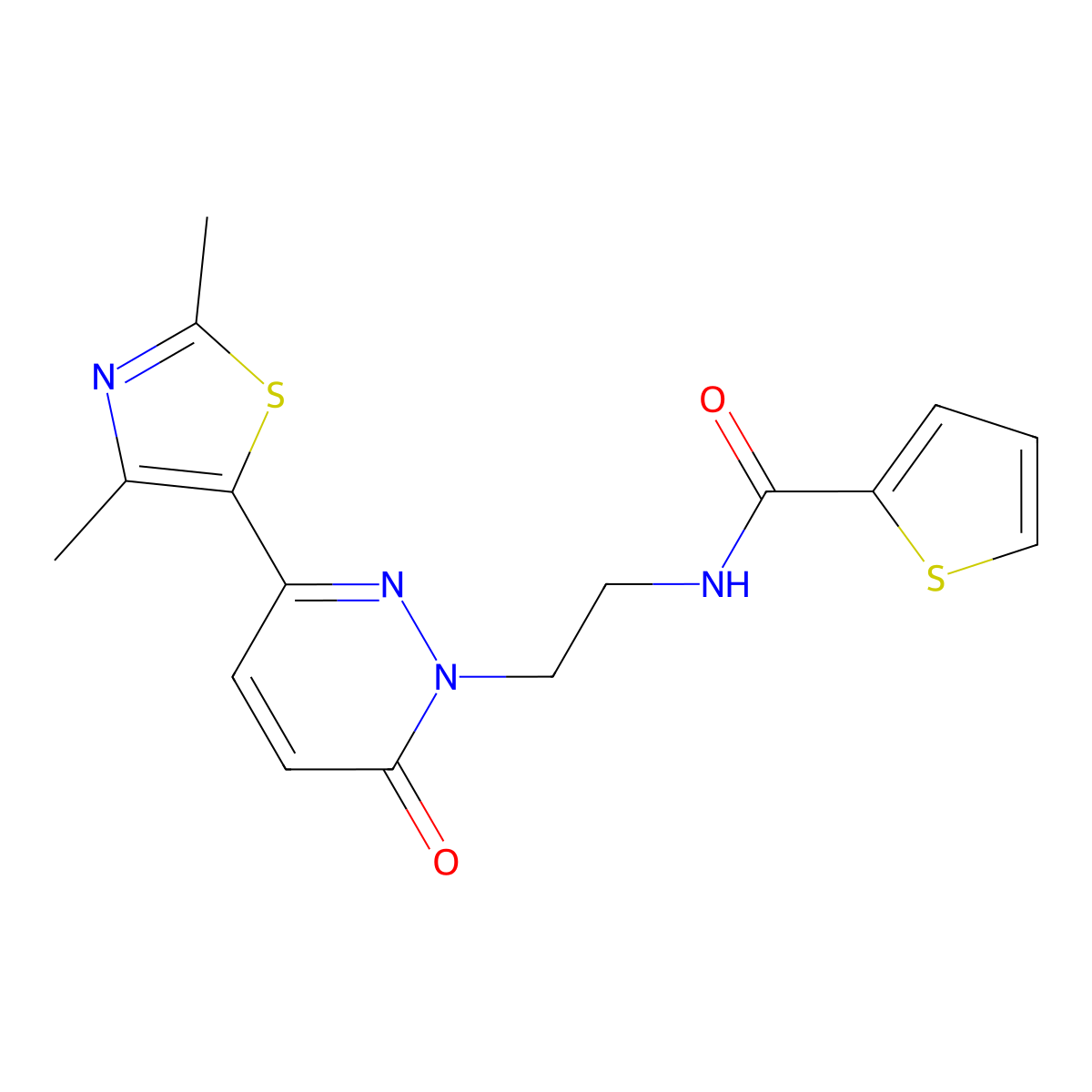 N-(2-(3-(2,4-dimethylthiazol-5-yl)-6-oxopyridazin-1(6H)-yl)ethyl)thiophene-2-carboxamide molecular structure, CAS 1251616-26-8
