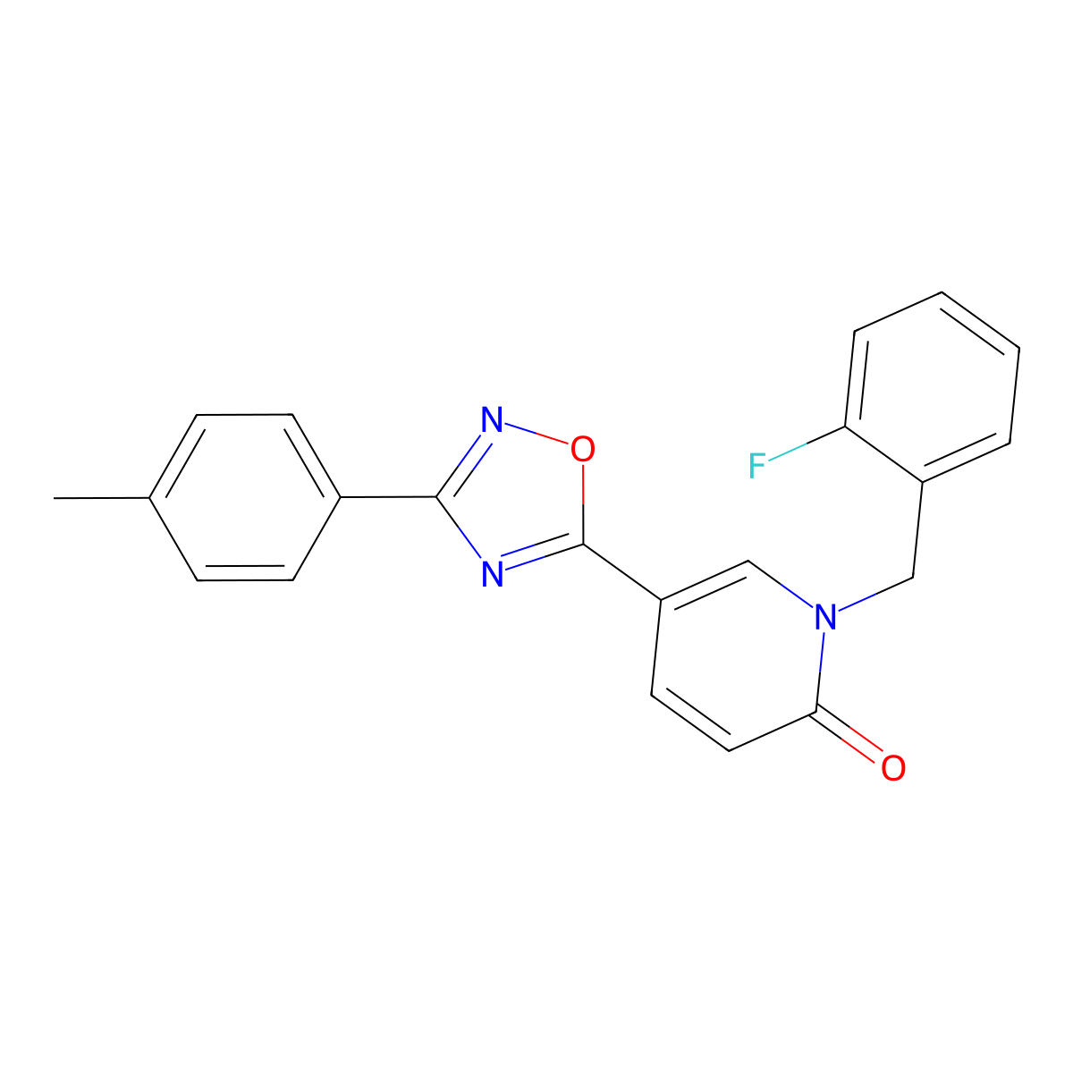 1-(2-fluorobenzyl)-5-(3-(p-tolyl)-1,2,4-oxadiazol-5-yl)pyridin-2(1H)-one molecular structure, CAS 1251616-45-1