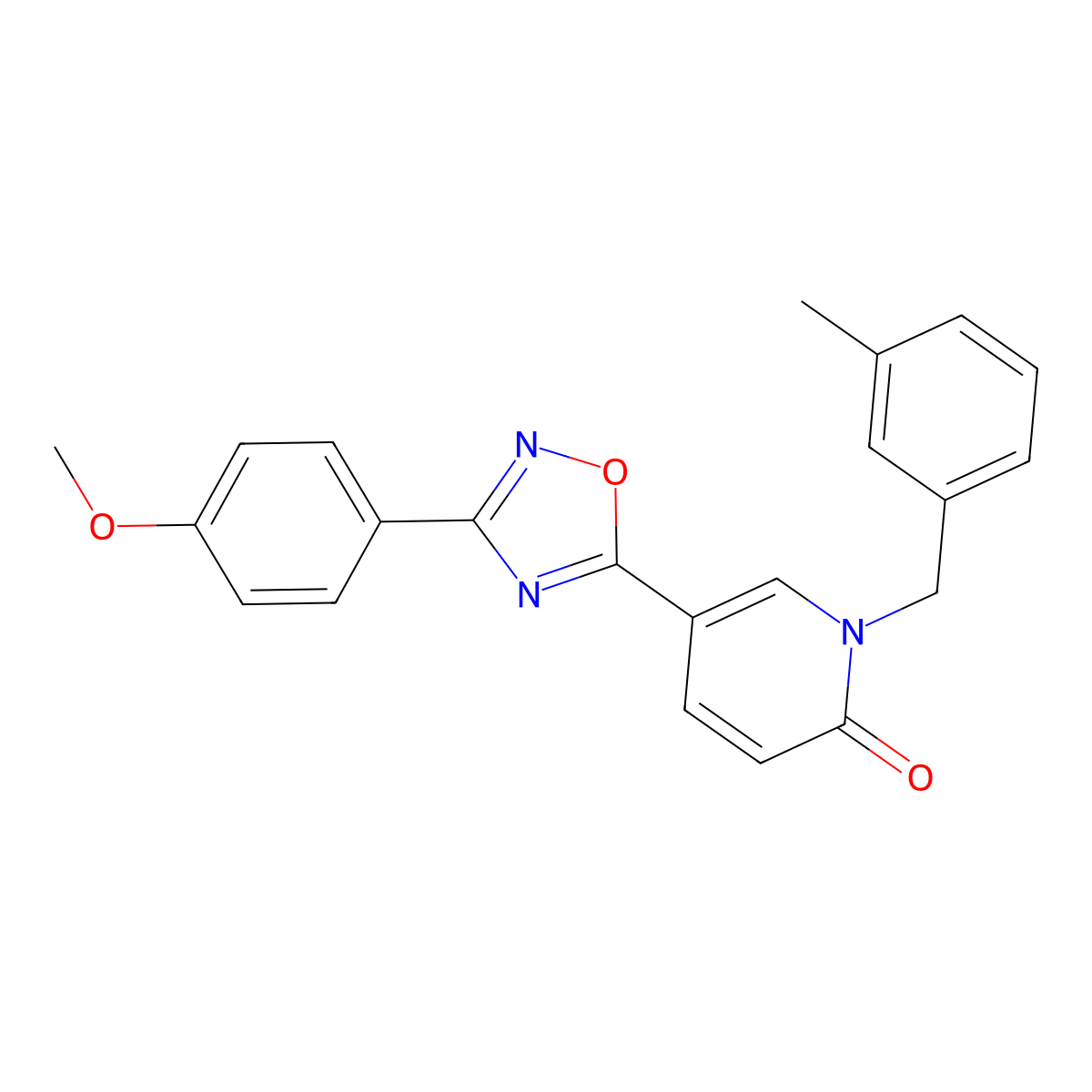 5-(3-(4-methoxyphenyl)-1,2,4-oxadiazol-5-yl)-1-(3-methylbenzyl)pyridin-2(1H)-one molecular structure, CAS 1251616-52-0